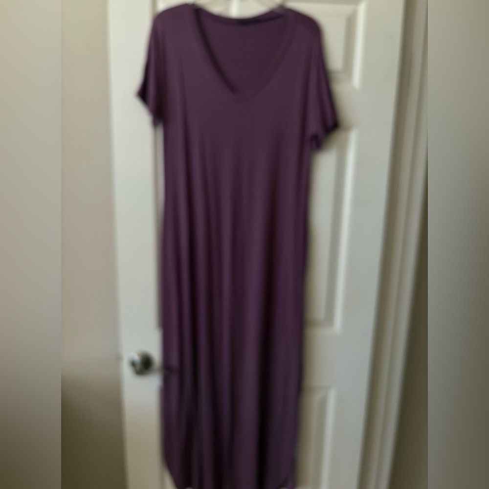 Purple V-Neck Maxi Dress Size L